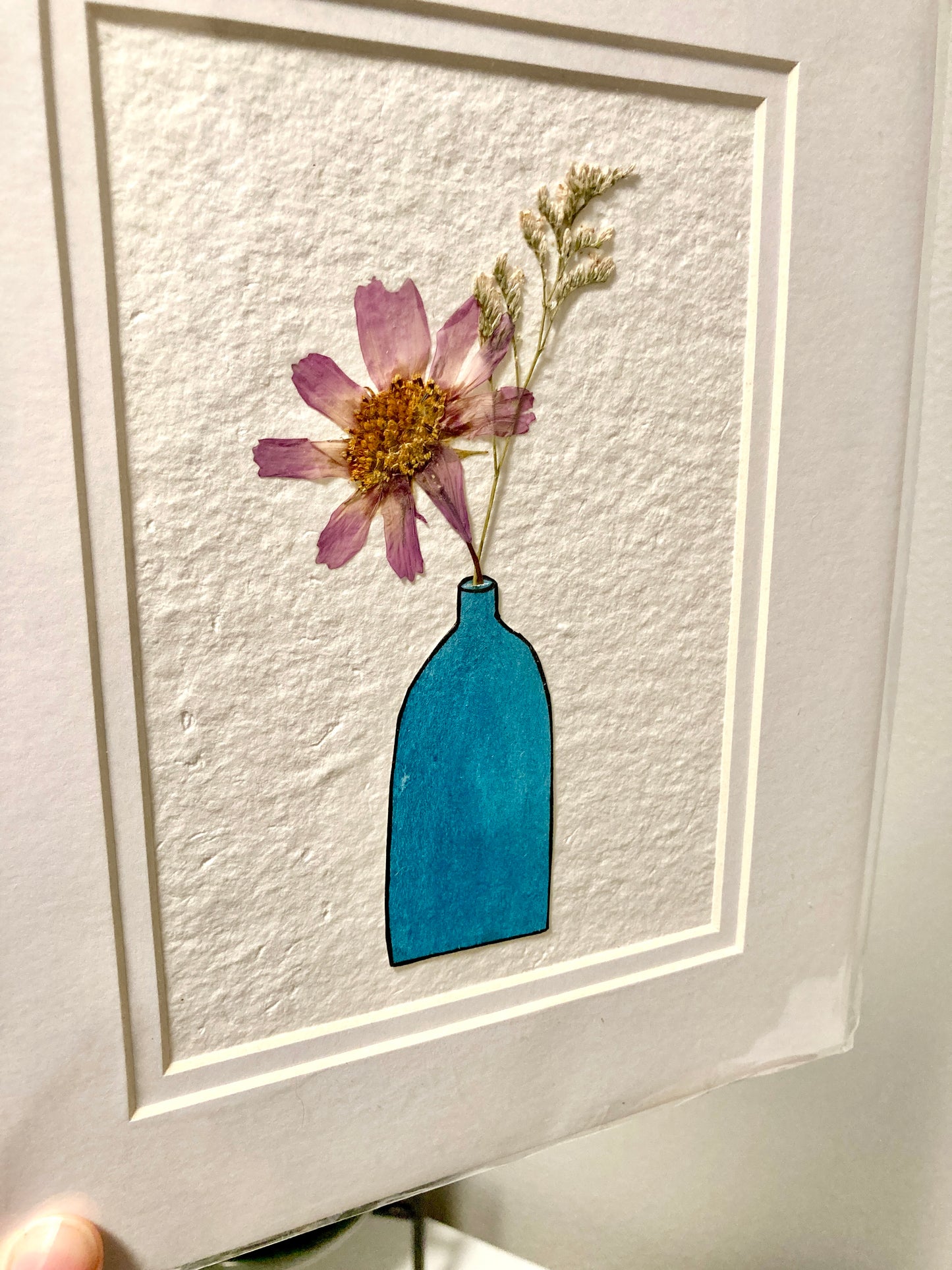 Pressed Flower & Watercolor Bud Vase
