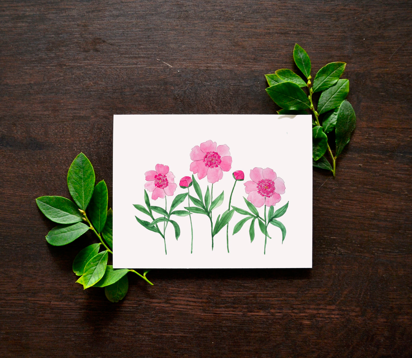 Peony Watercolor Card