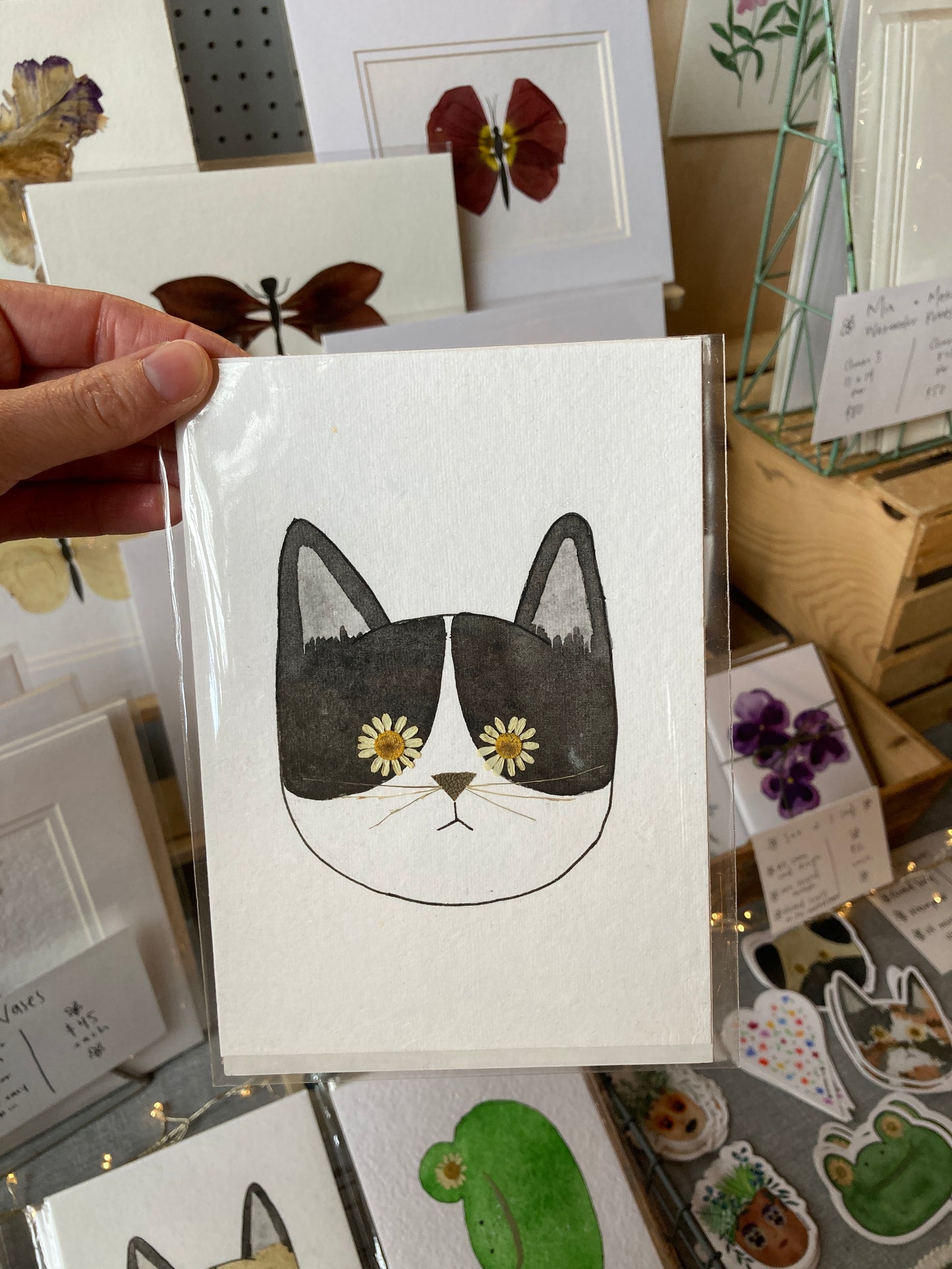 Custom Flower Eye Cat Portrait
