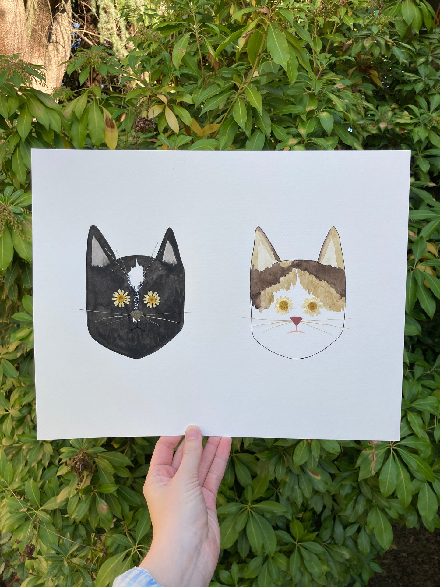 Custom Flower Eye Cat Portrait