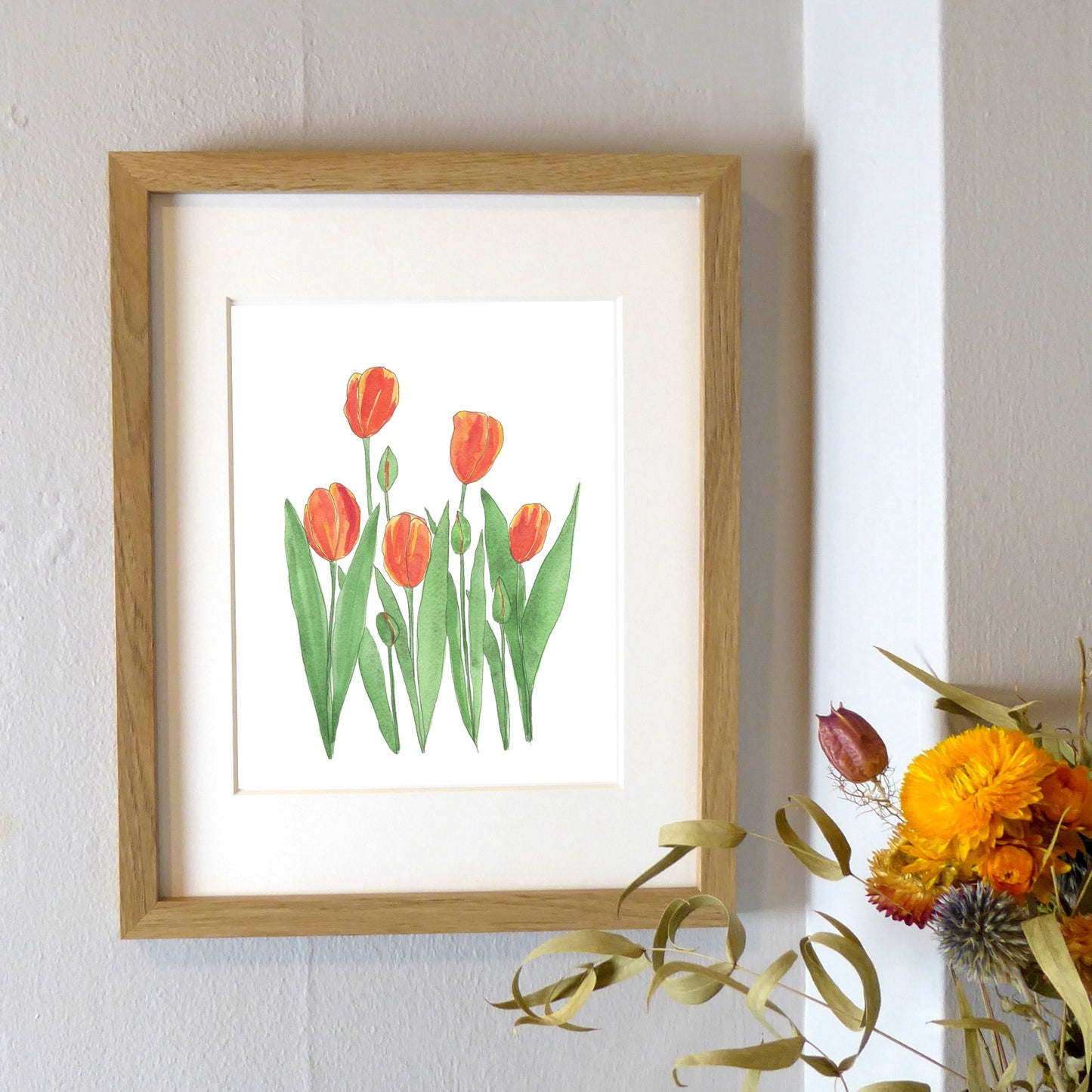 Tulip Patch Watercolor Print