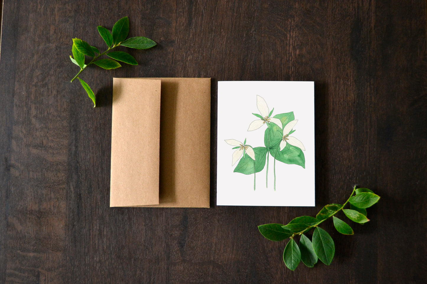 Trillium Watercolor Card