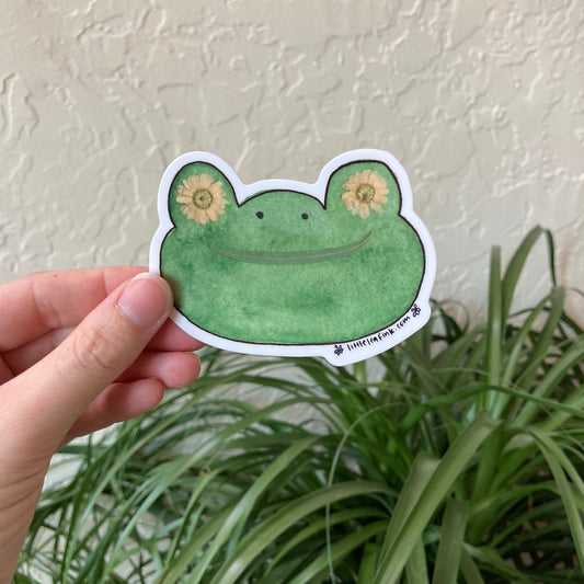 Flower Eye Frog Vinyl Sticker