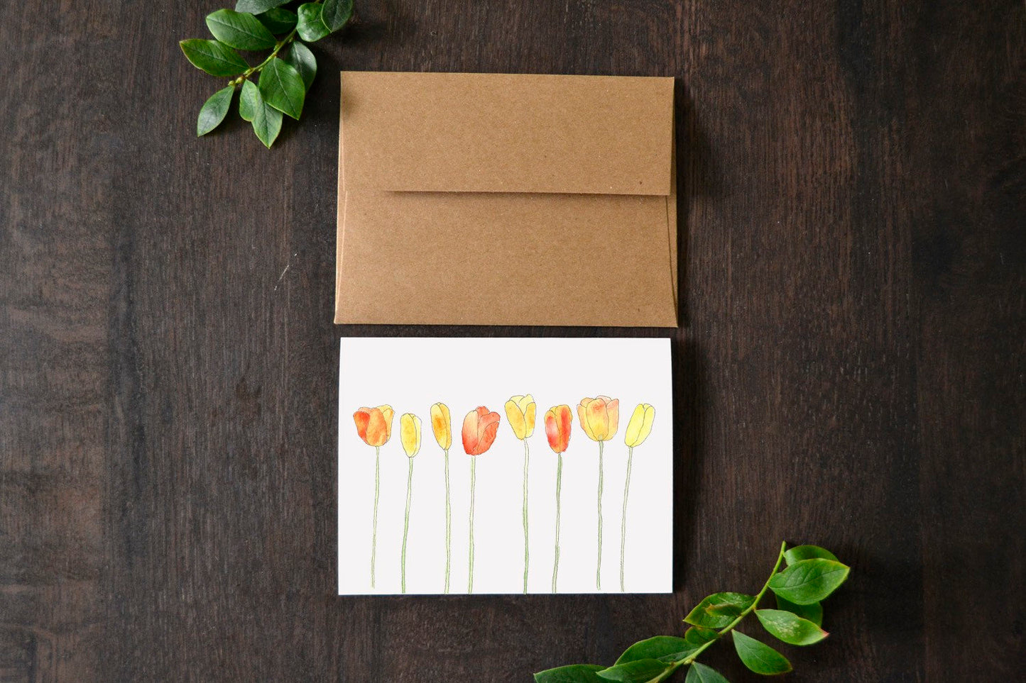 Tulips Watercolor Card