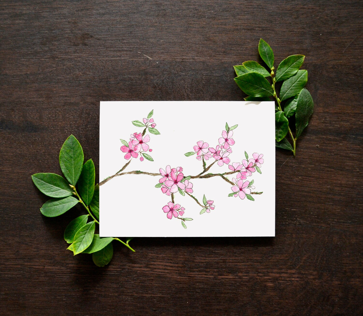 Cherry Blossom Watercolor Card