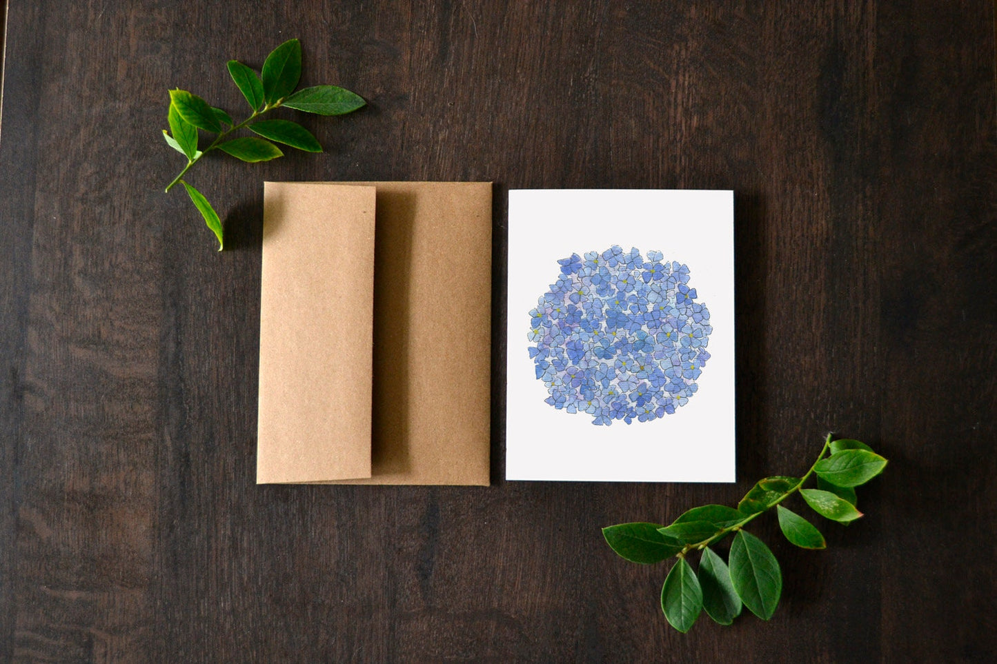 Hydrangea Watercolor Card