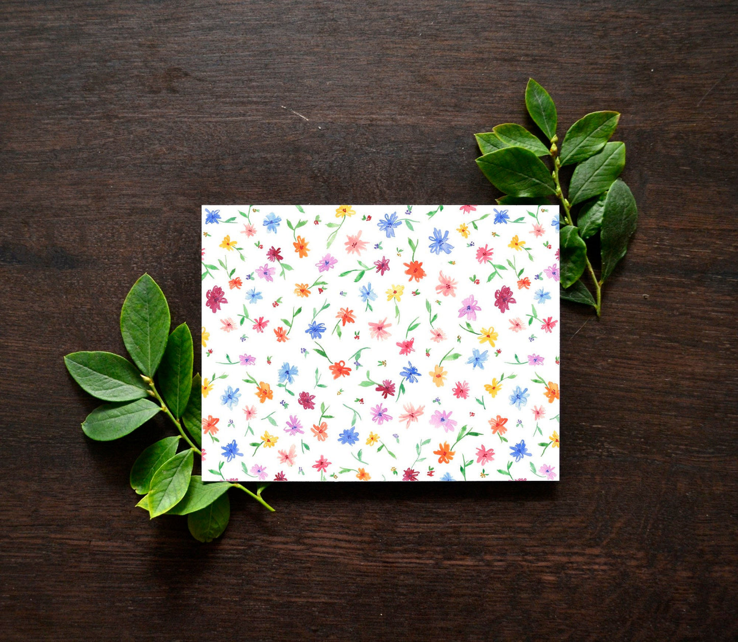 Flower Confetti Watercolor Card