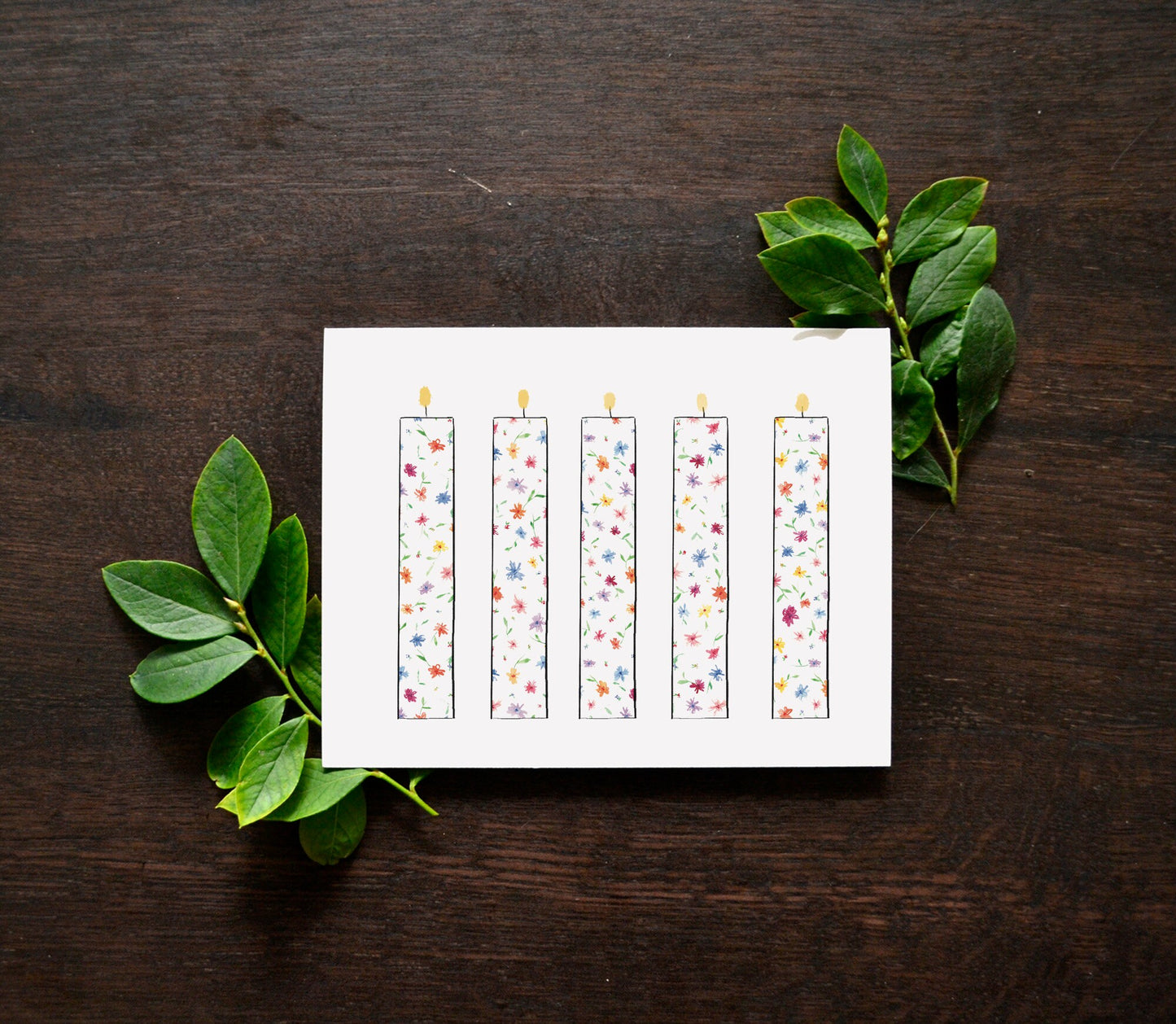 Confetti Candles Watercolor Card