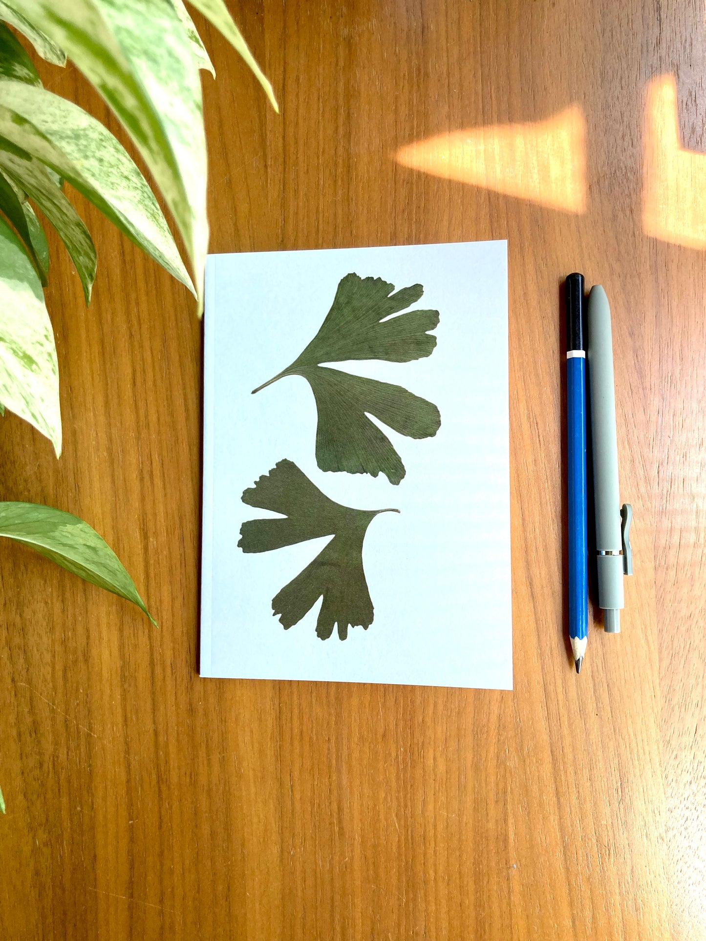 Pressed Ginkgo Leaves Notebook