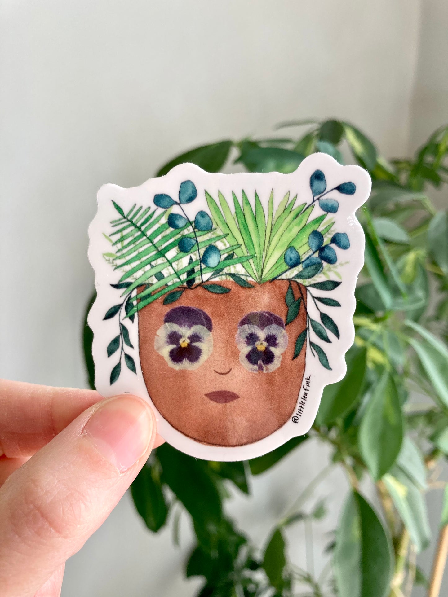 Botanical Face Vinyl Sticker