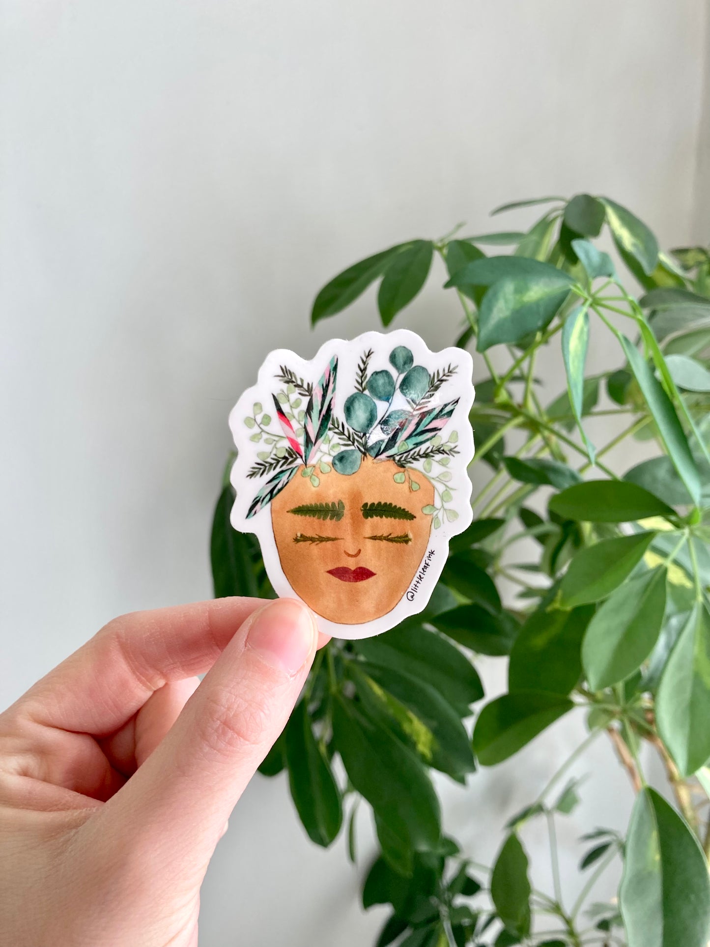 Botanical Face Vinyl Sticker
