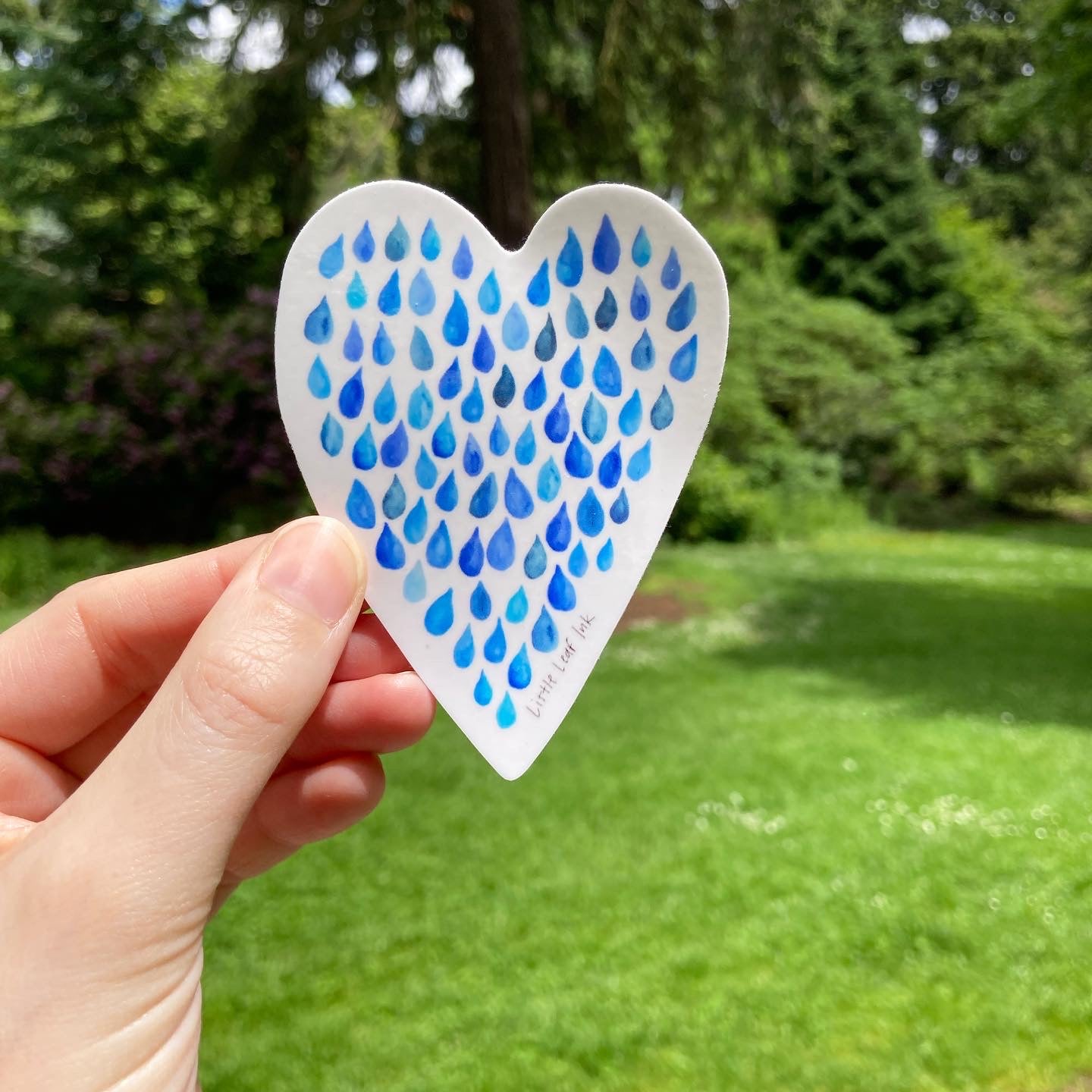Raindrop Heart Vinyl Sticker