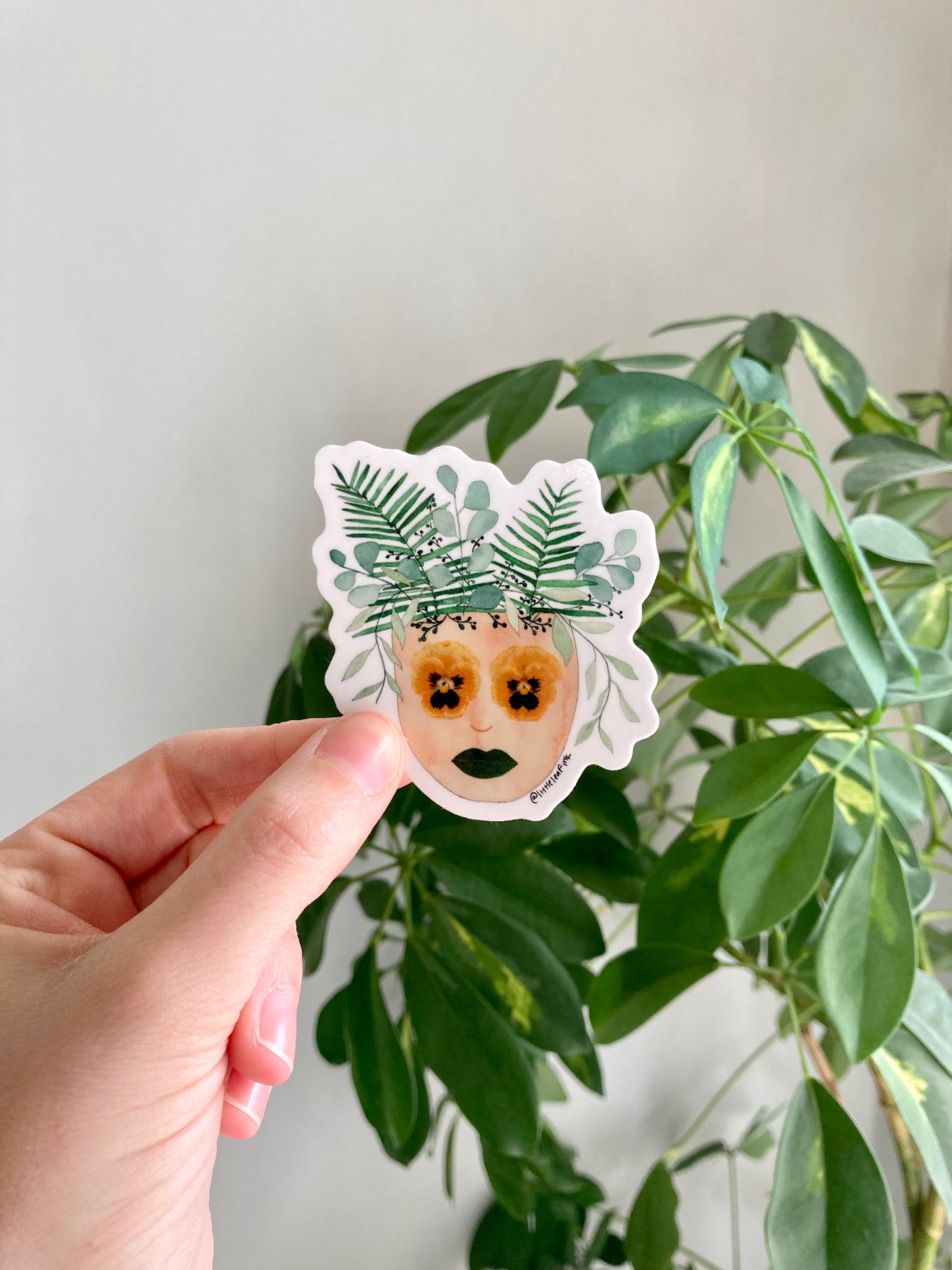Botanical Face Vinyl Sticker