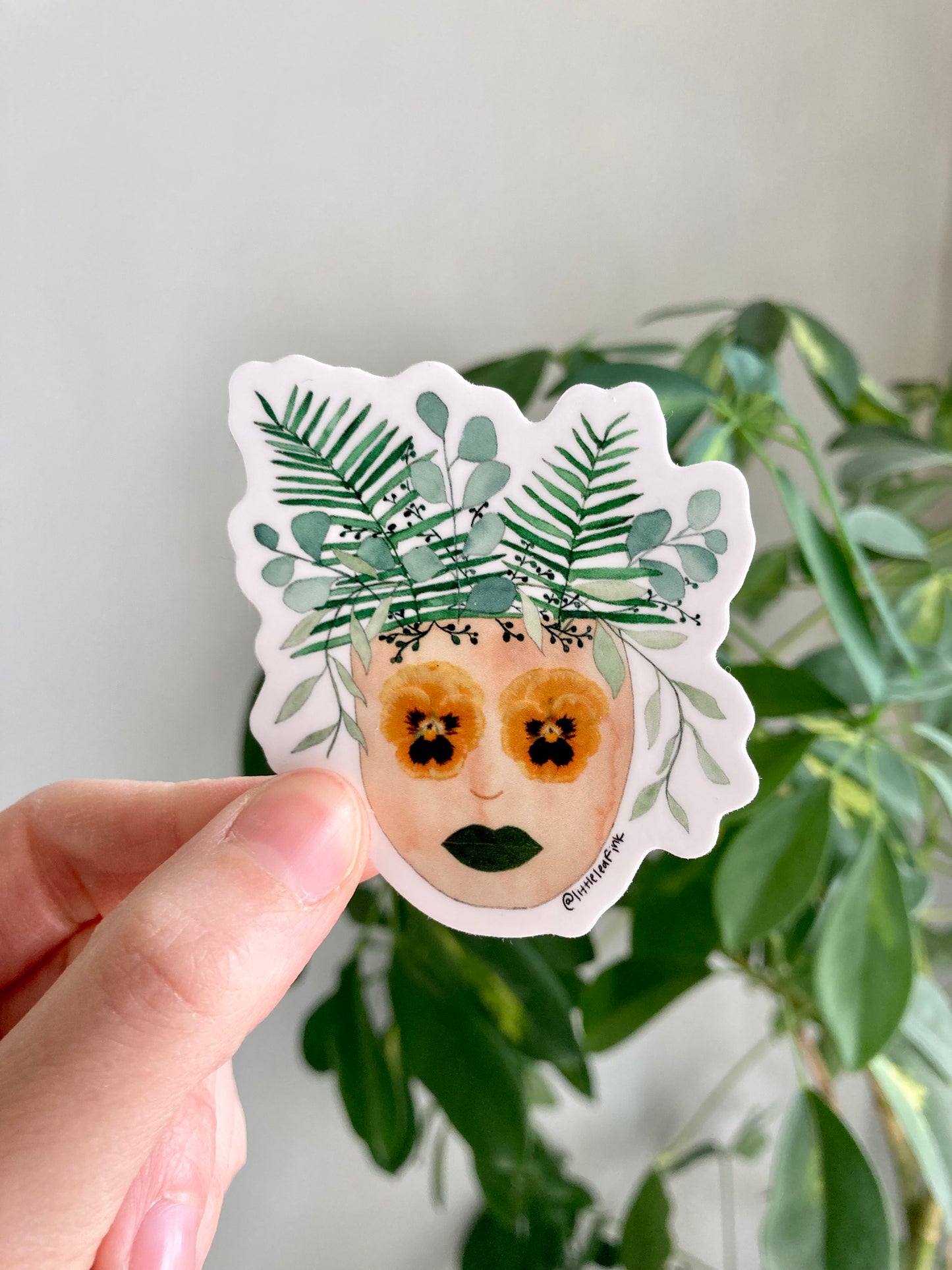 Botanical Face Vinyl Sticker