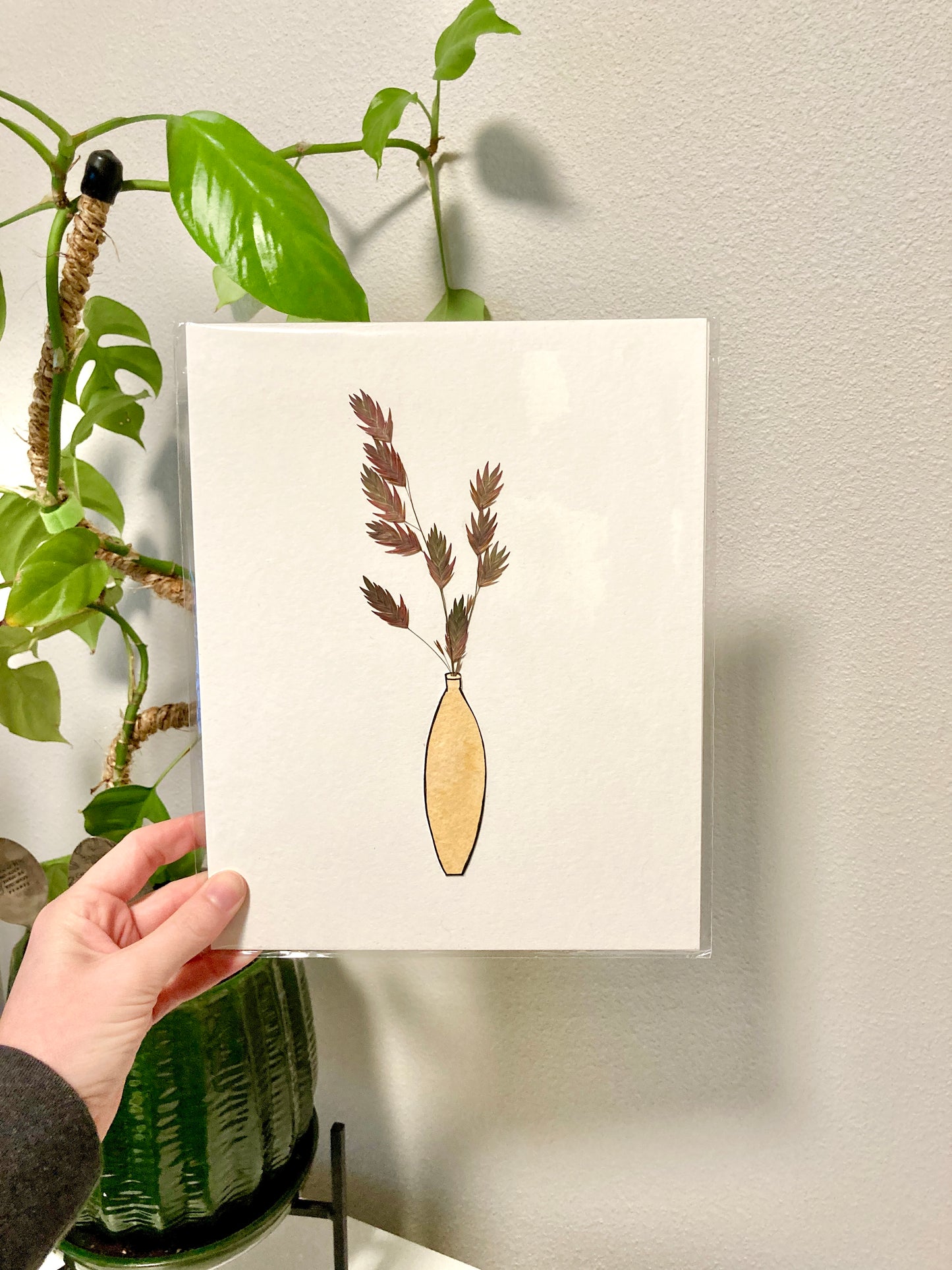 Pressed Flower & Watercolor Bud Vase