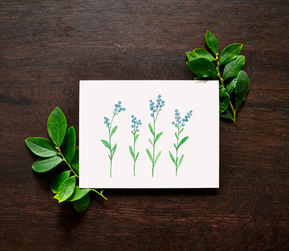 Forget Me Not Watercolor Card