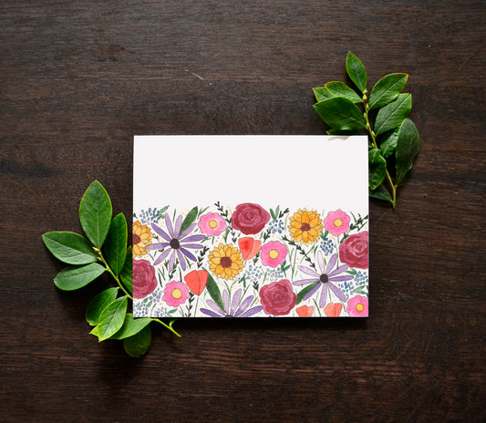 Flower Party Watercolor Card