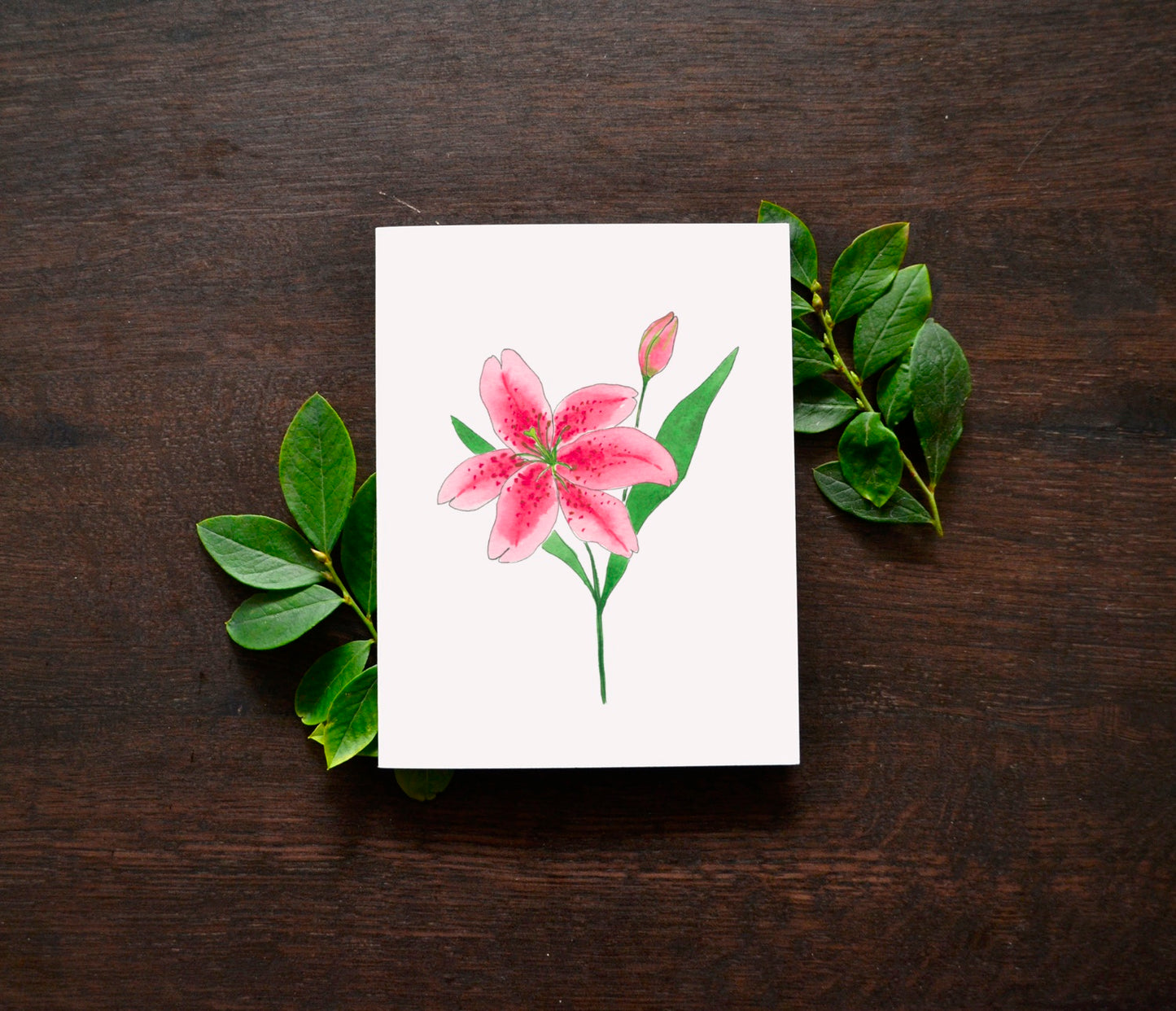 Stargazer Lily Watercolor Card