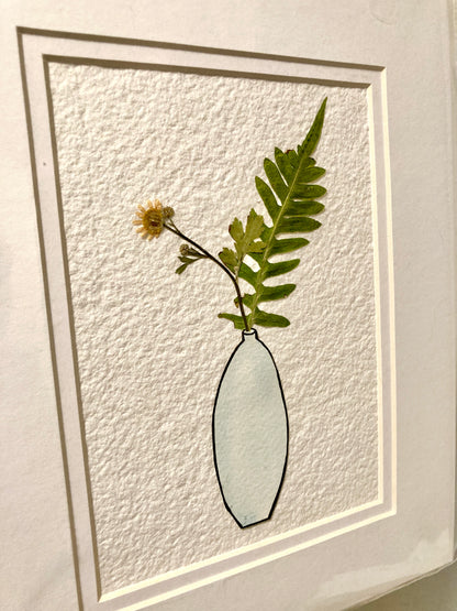 Pressed Flower & Watercolor Bud Vase