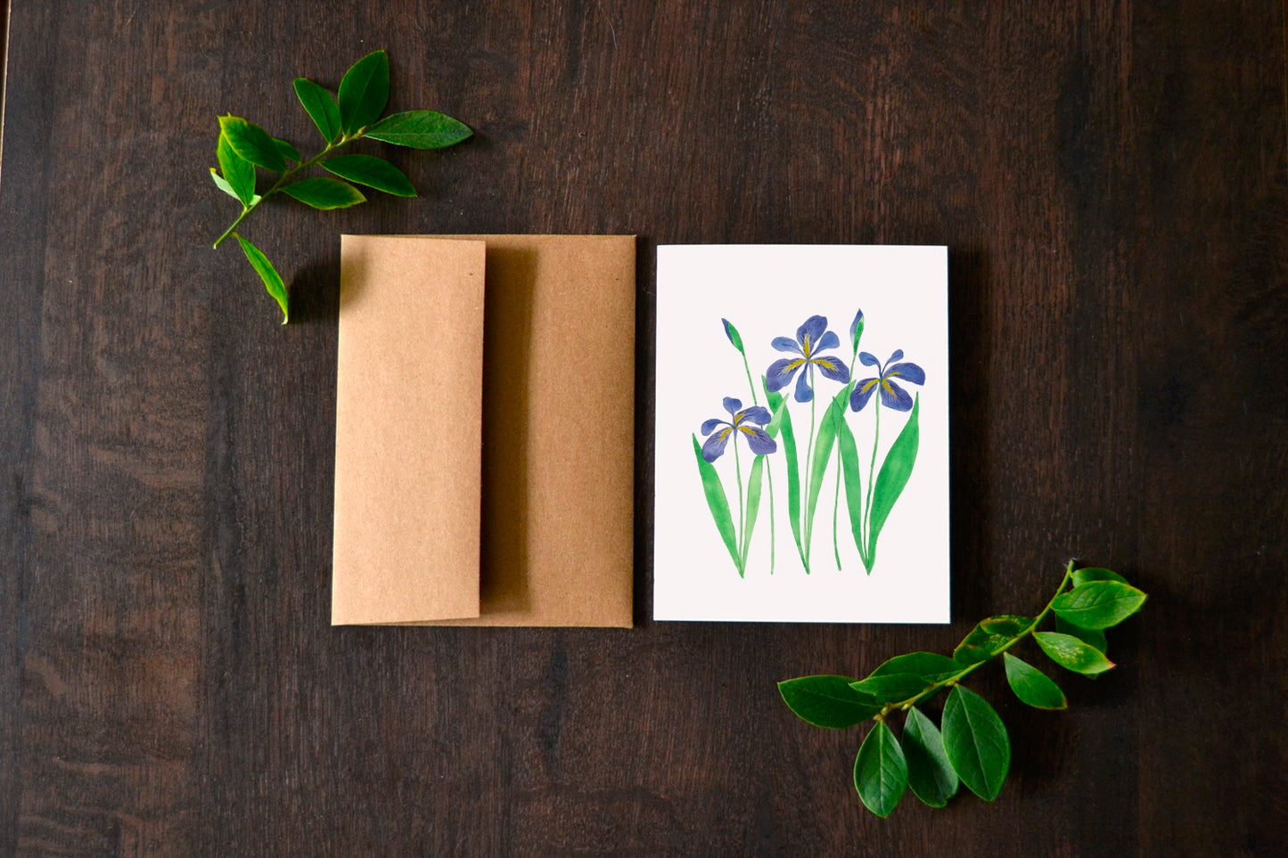 Wild Iris Watercolor Card