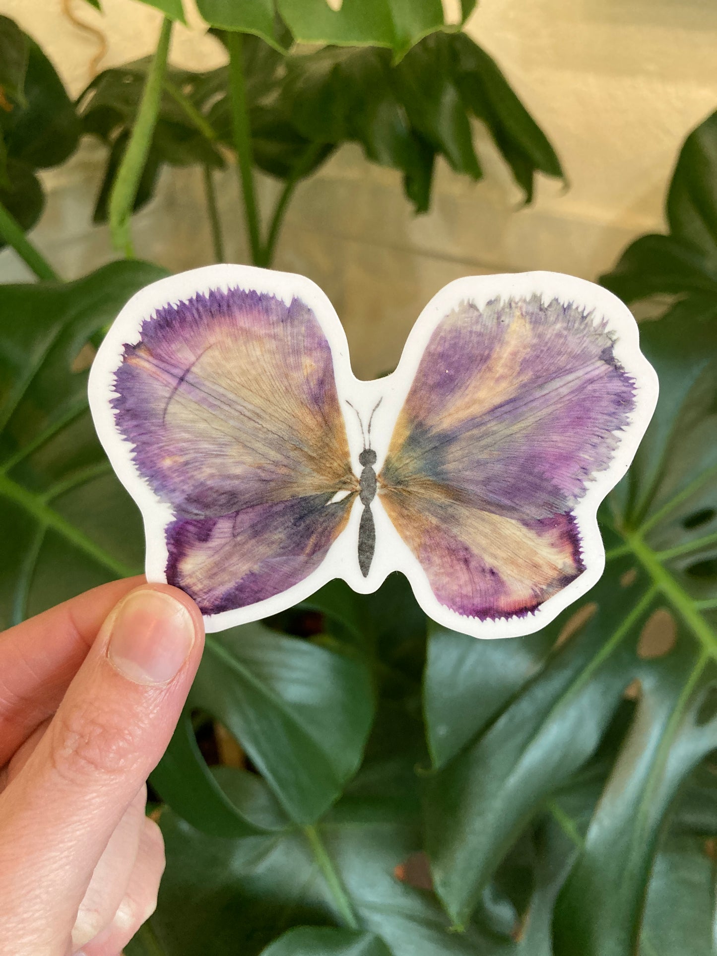 Purple Tulip Petal Butterfly Vinyl Sticker