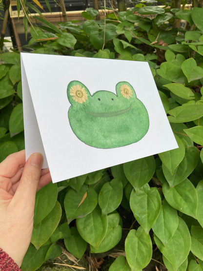 Frog Flower Eye Frameable Card