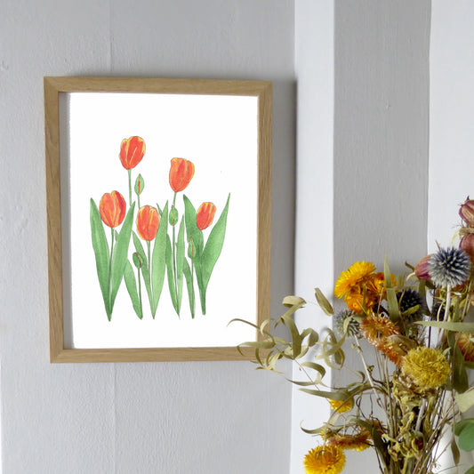 Tulip Patch Watercolor Art Print