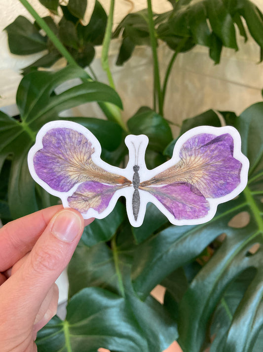 Iris Petal Butterfly Vinyl Sticker