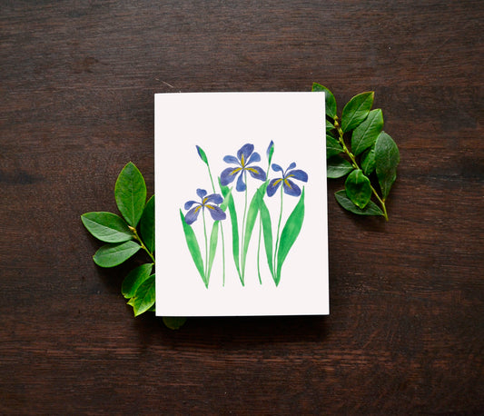 Wild Iris Watercolor Card