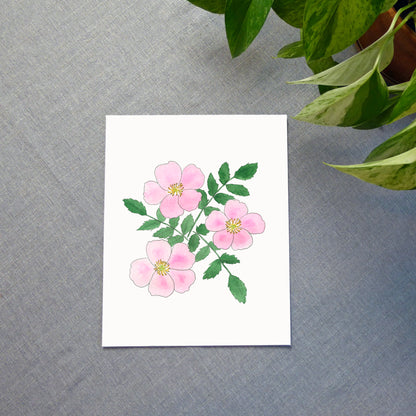 Nootka Rose Watercolor Print