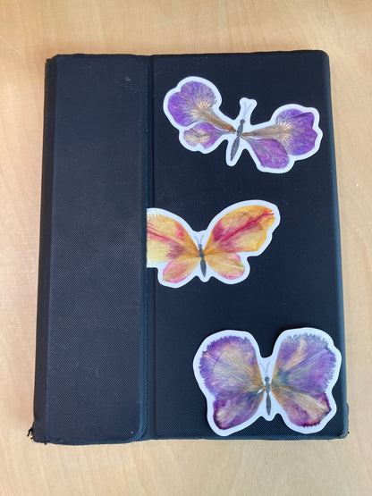 Purple Tulip Petal Butterfly Vinyl Sticker