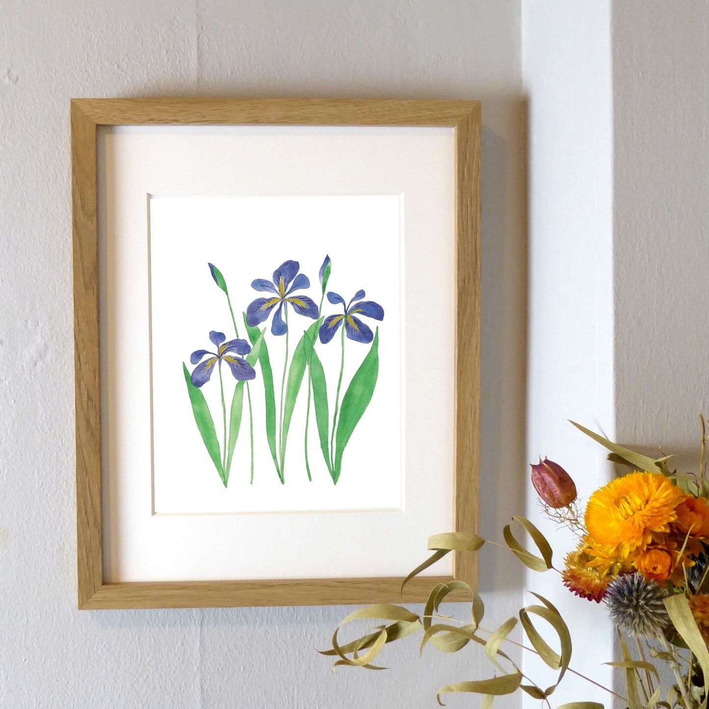 Wild Iris Watercolor Art Print