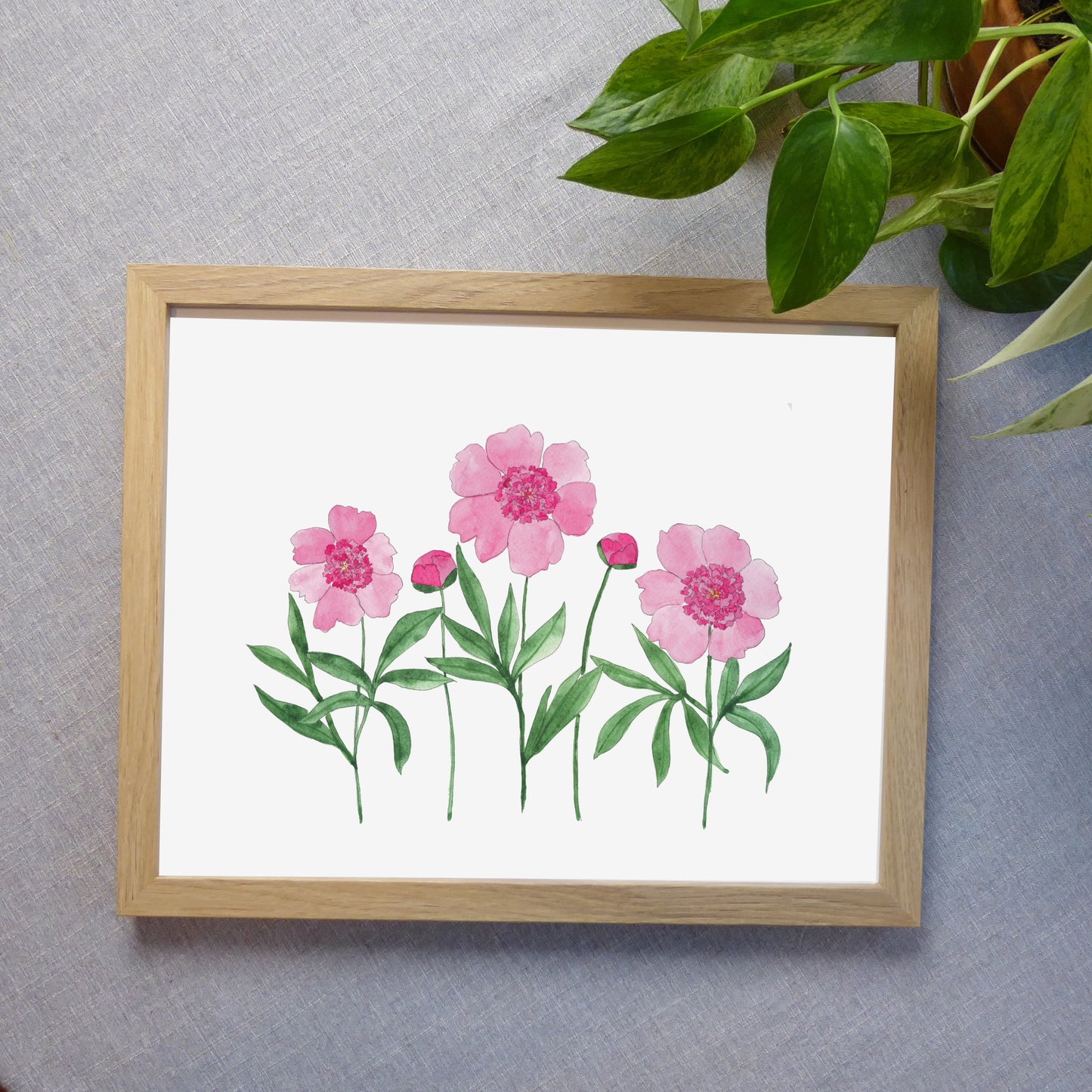 Peony Patch Watercolor Print