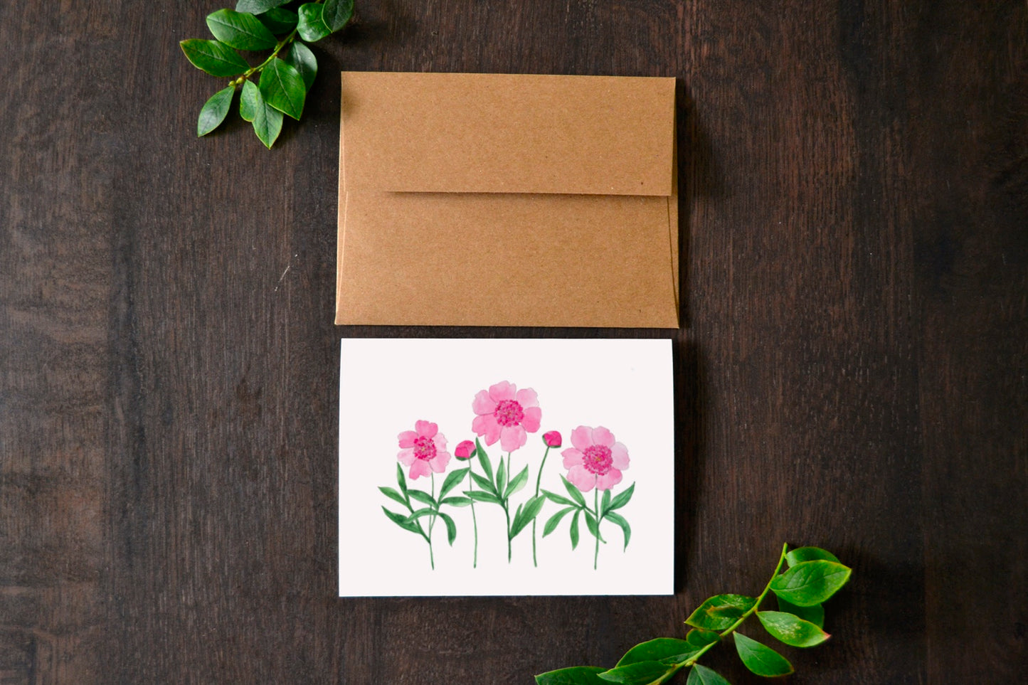 Peony Watercolor Card