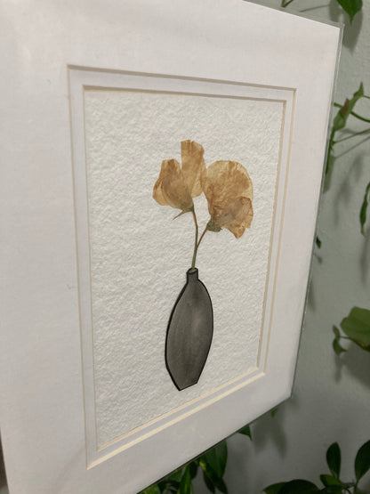 Pressed Flower & Watercolor Bud Vase