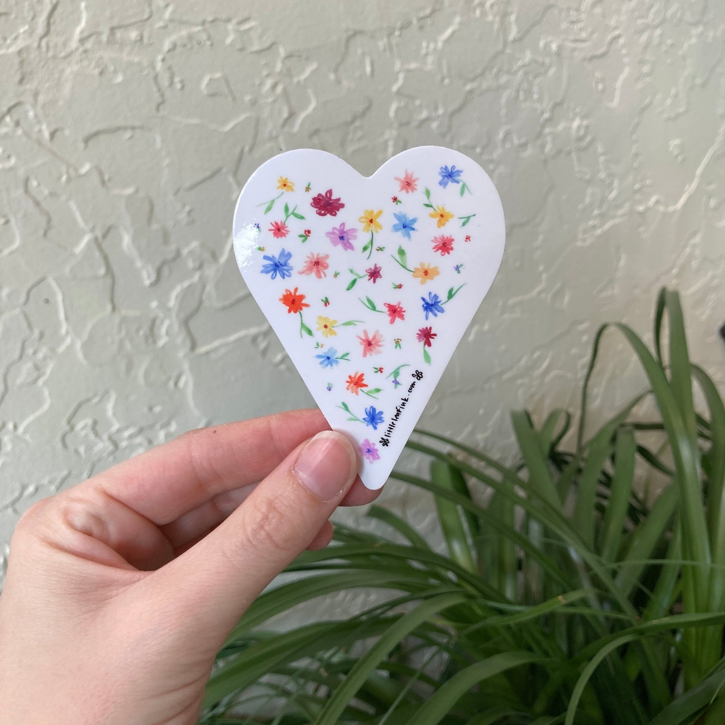 Flower Heart Vinyl Sticker