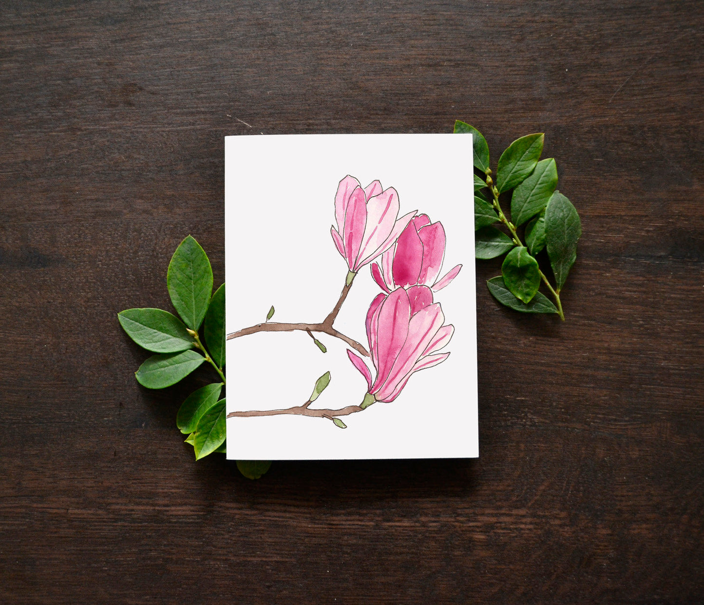 Magnolia Bloom Watercolor Card