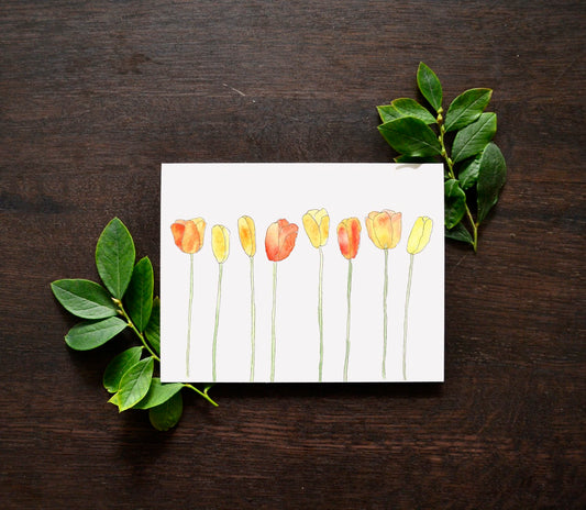 Tulips Watercolor Card