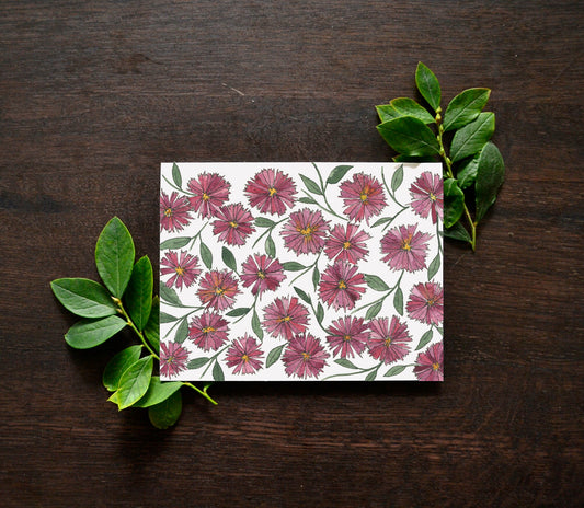 Pink Abstract Florals Watercolor Card