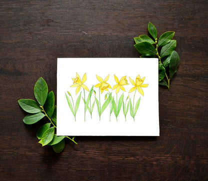 Spring Daffodil Watercolor Card