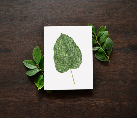 Calathea musaica Leaf Watercolor Card