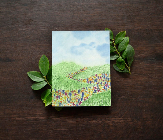 Flower Meadow Watercolor Card