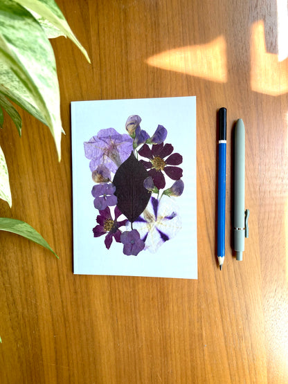 Purple Pressed Flower Collage Notebook