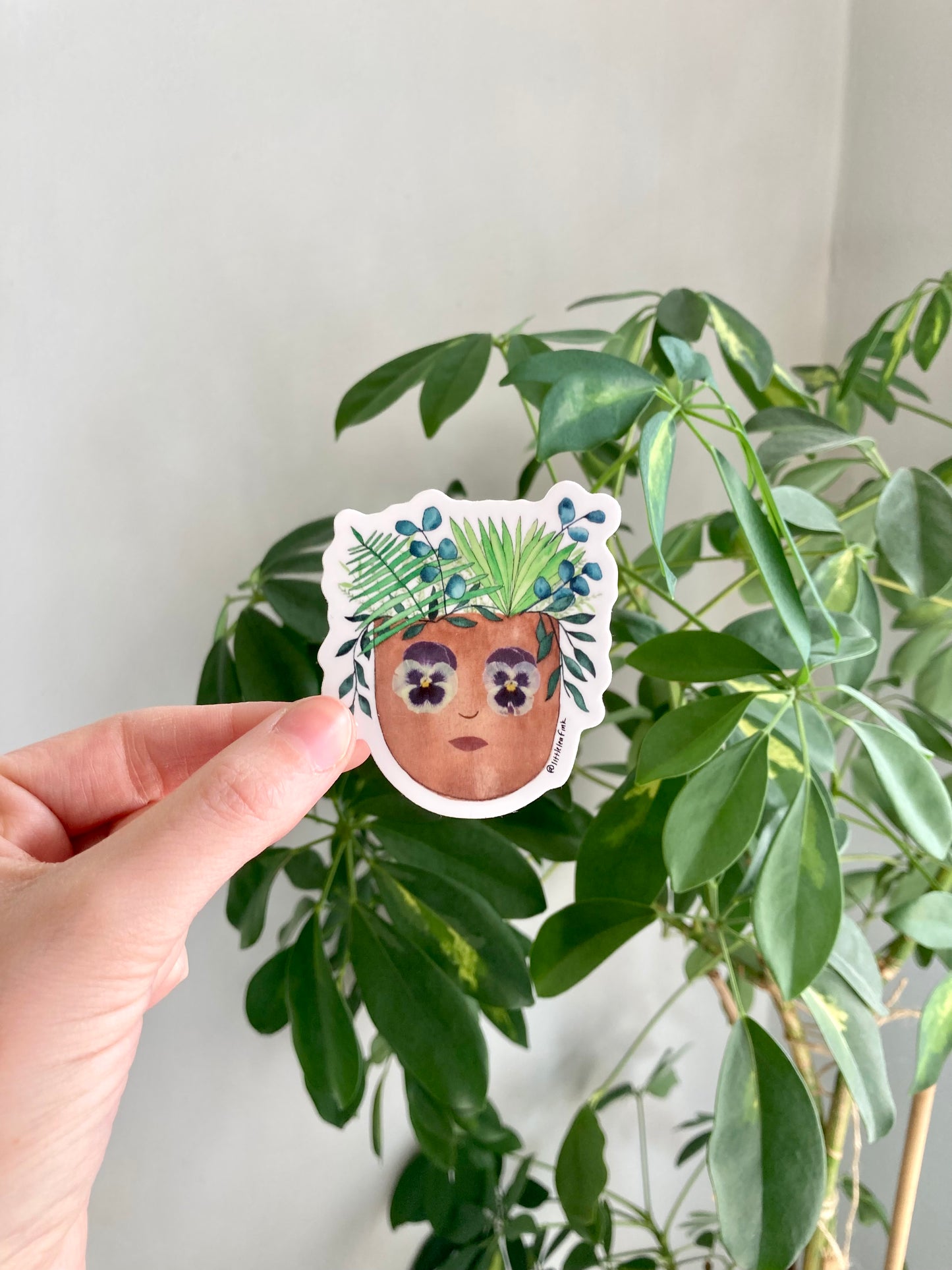Botanical Face Vinyl Sticker